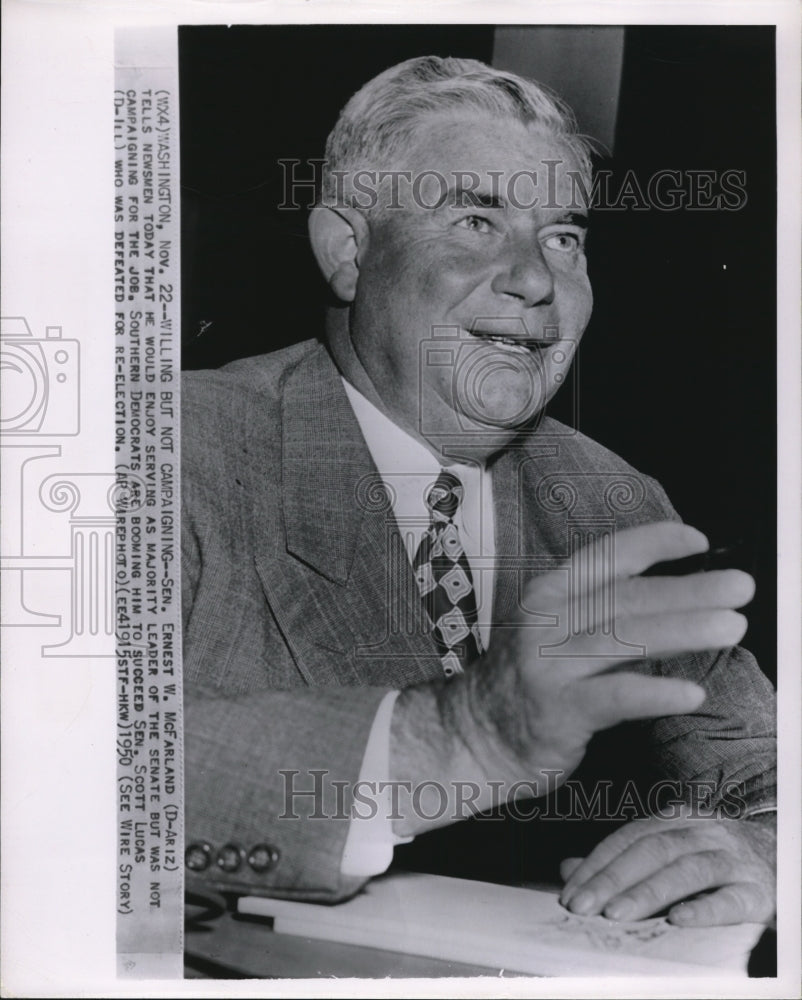 1950 Press Photo Senator Ernest W. McFarland - Historic Images