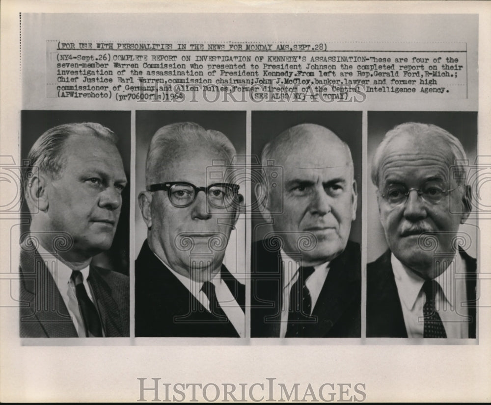 1964 Press Photo These are four of the seven-member Warren Commission who - Historic Images