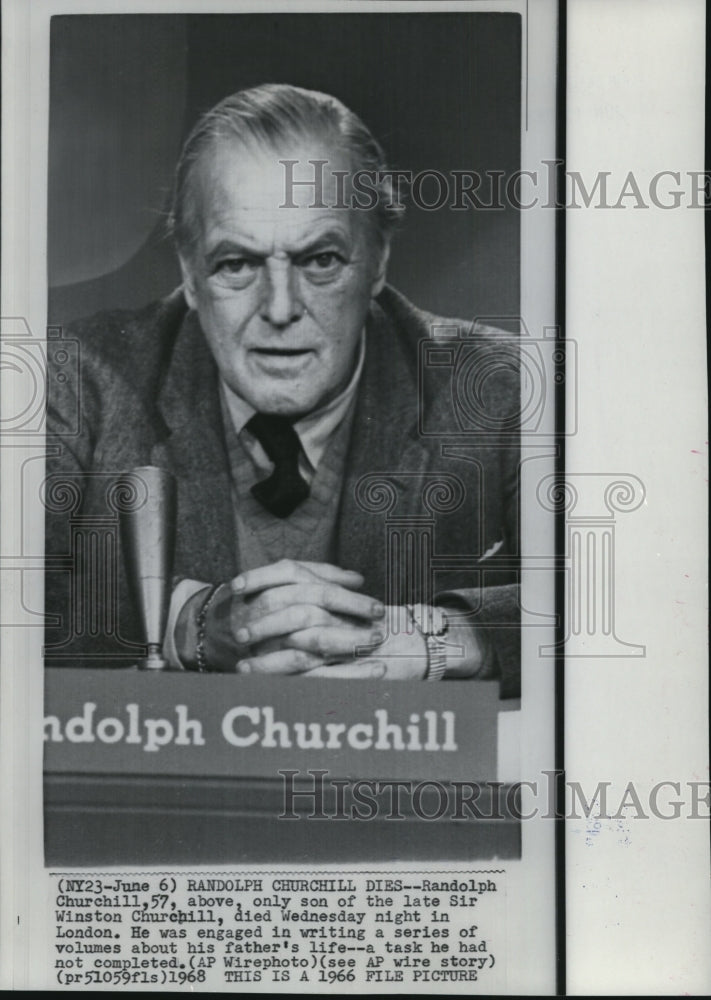 1968 Randolph Churchill died in London - Historic Images