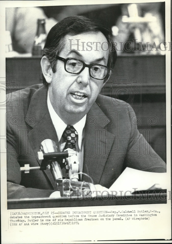 1974 Press Photo Representative Caldwell Butler before the House Committee - Historic Images