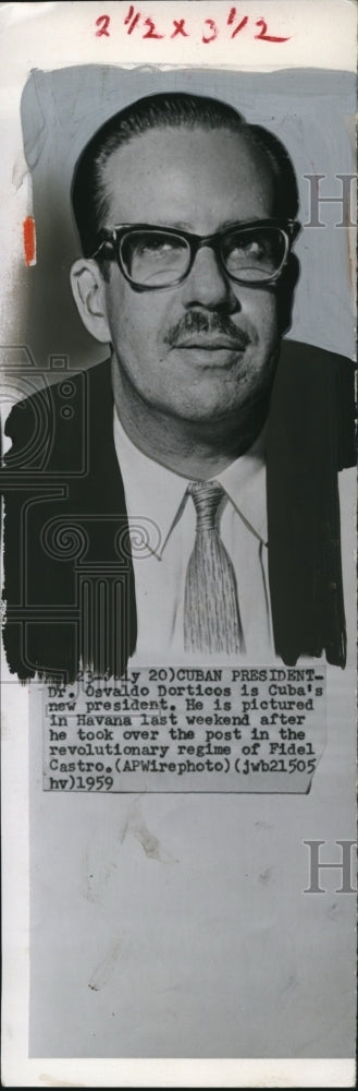 1961 Press Photo Cuban President Dr. Cavaldo Dorticos in Havana - Historic Images