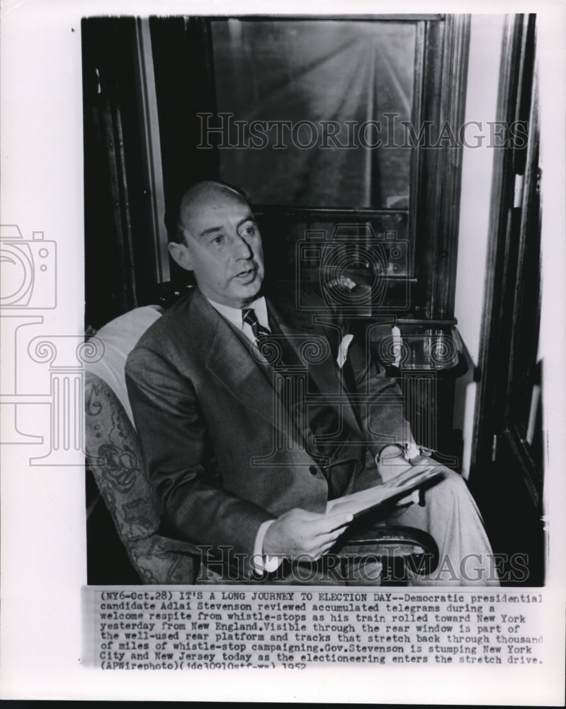 1952 Press Photo Democratic presidential candidate Adlai Stevenson - Historic Images