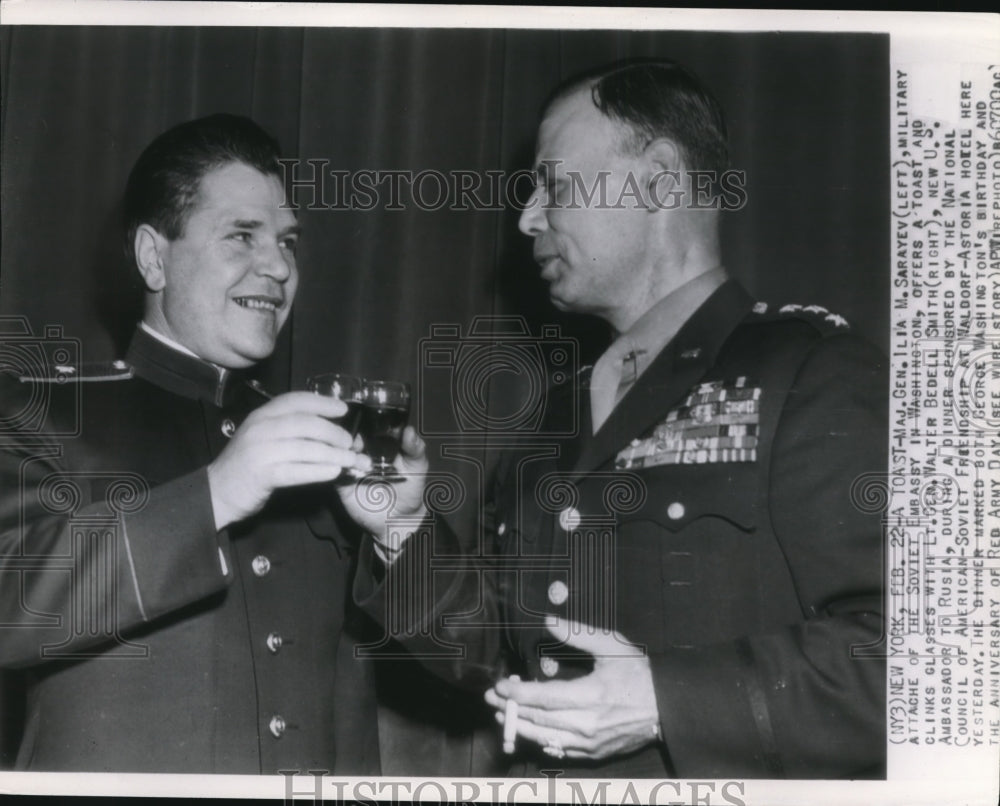 1946 Press Photo Major General Sarayev, Military Attache of Soviet Embassy - Historic Images