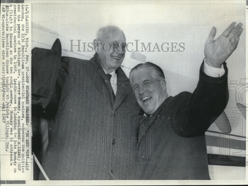 1967 Press Photo Governor Alf Landon, Republican presidential nominee - Historic Images