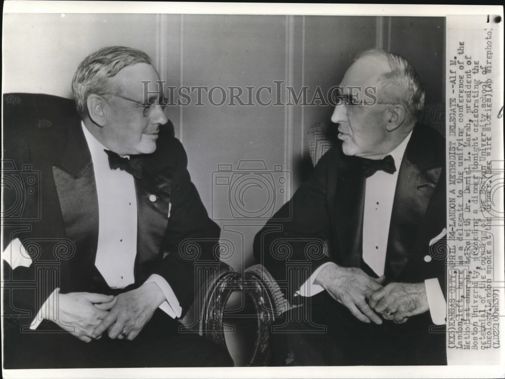 1939 Press Photo Alf Landon and Dr. Daniel Marsh at the Methodist Church - Historic Images