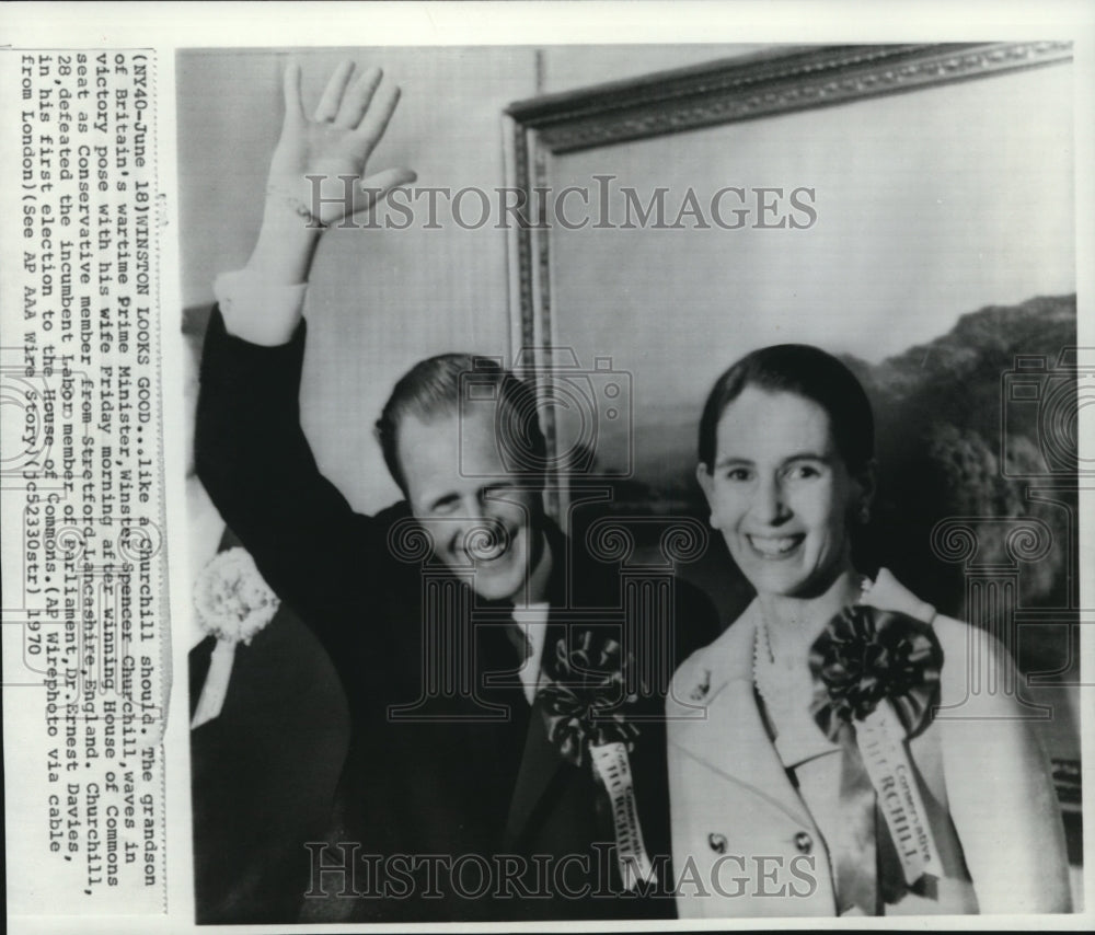 1970 Press Photo Winston Spencer Churchill with his wife - Historic Images