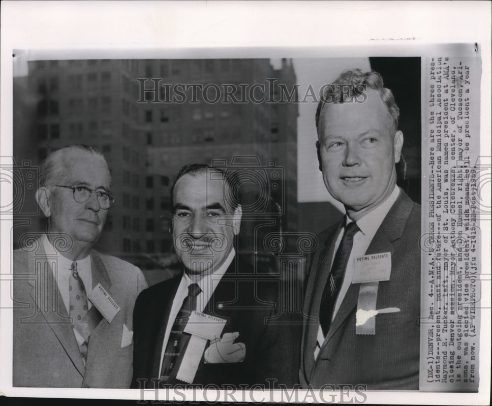 1959 Wire Photo American Municipal Association&#39;s Three Presidents - cvw08501 - Historic Images