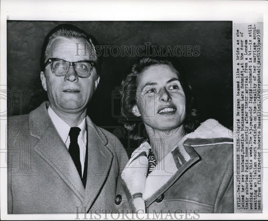 1958 Press Photo Ingrid Bergman beamed like a bride - Historic Images