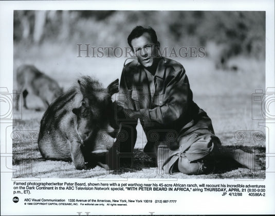 1988 Press Photo Famed Photographer/ Writer Peter Beard - cvw08579- Historic Images
