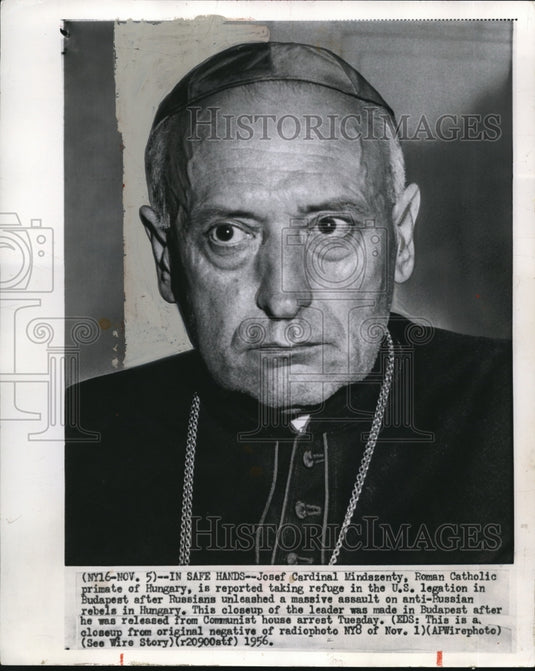 1958 Wire Photo Roman Catholic primate of Hungary Josef Cardinal Mindszenty - Historic Images