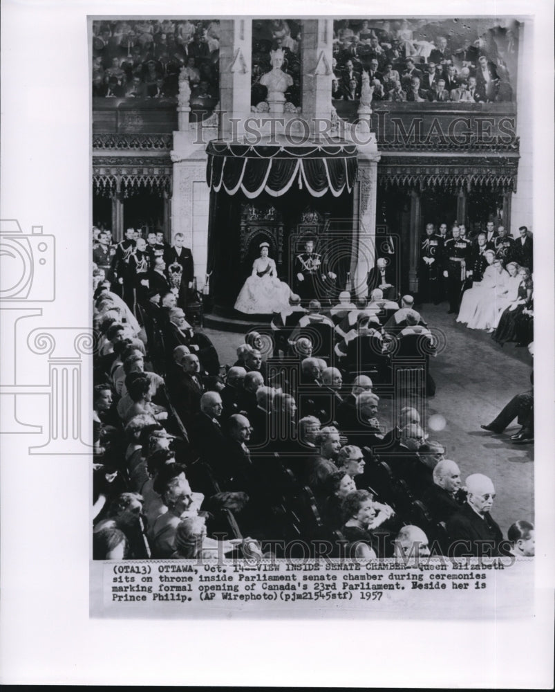 1957 Wire Photo View Inside the Senate Chamber during ceremonies - cvw08694 - Historic Images
