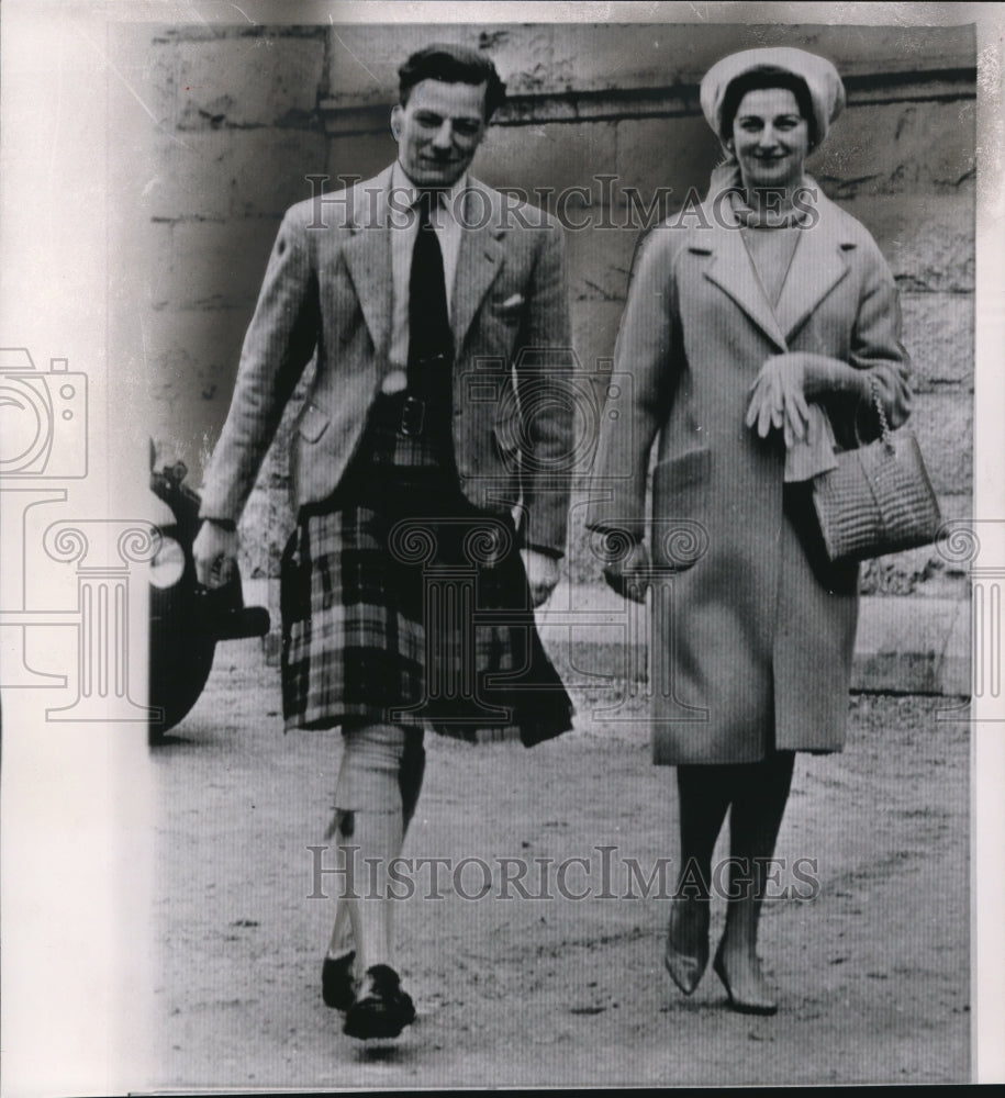 1963 Ogilvy &amp; Princess Alexandra at parish church in Scotland - Historic Images