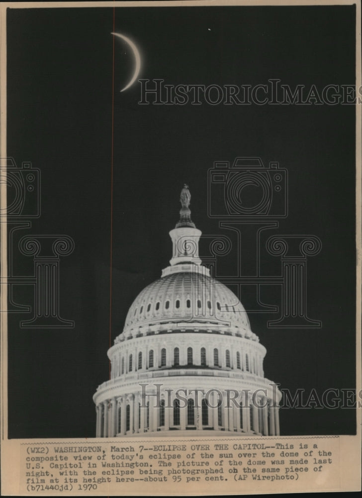 1970 Press Photo The composite view of the eclipse of the sun - Historic Images