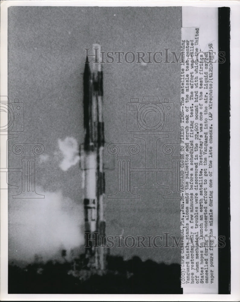 1958 Satellite launch of the Vanguard missile in Cape Canaveral, Fla - Historic Images