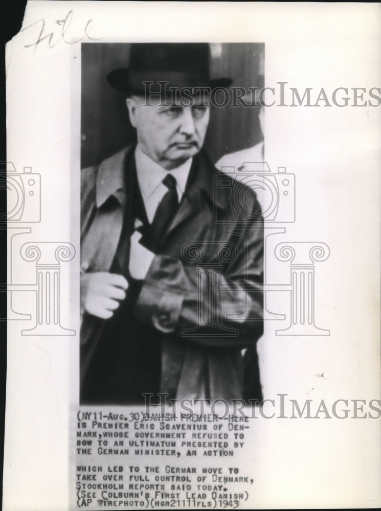 1943 Press Photo Scavenius refuse to bow in ultimatum of German Minister - Historic Images