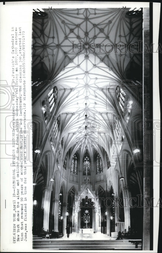1973 Press Photo The Panoramic View of St. Patrick's Cathedral in New York - Historic Images