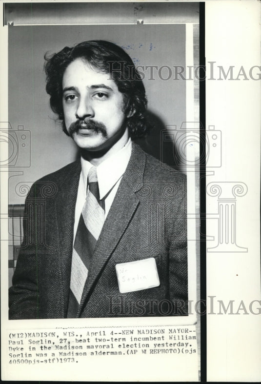1973 Press Photo Paul Soglin Beat Two-Term Incumbent Mayor William Dyke - Historic Images