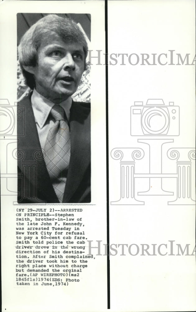 1974 Press Photo Stephen Smith, brother in law of John F. Kennedy - Historic Images