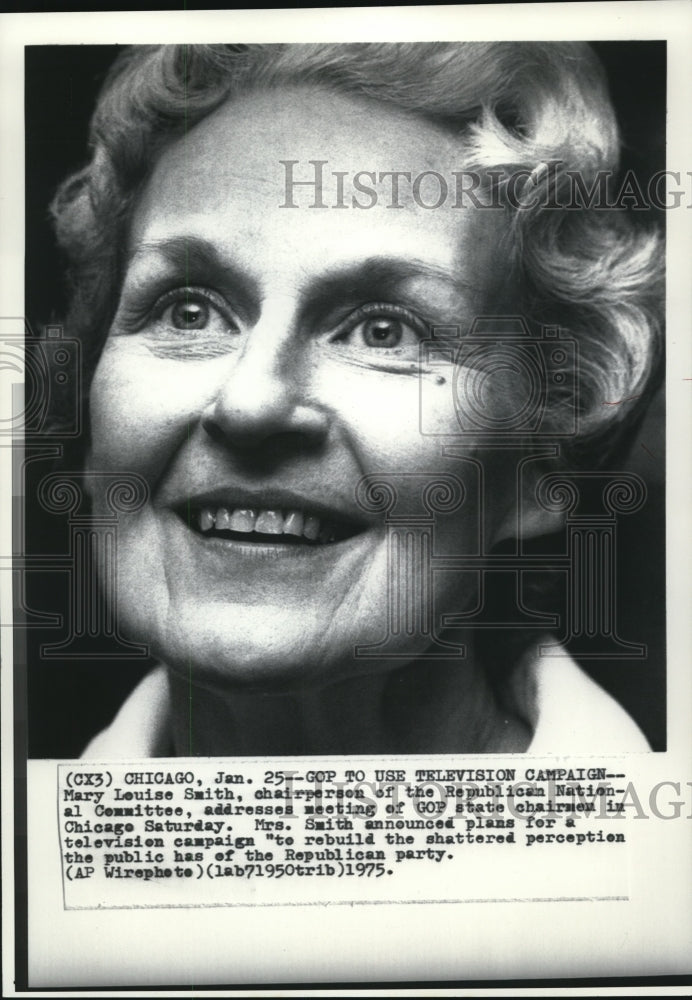 1975 Press Photo Mary Loiuse Smith Chairperson of Republican Nationa Committee. - Historic Images