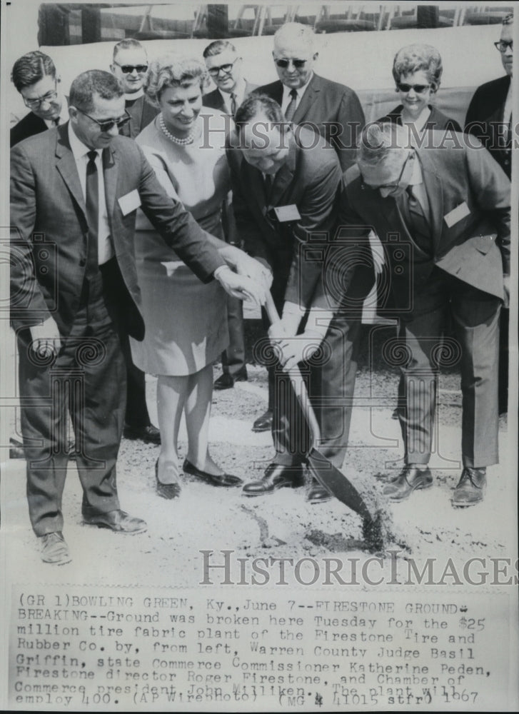 1967 Press Photo Judge Griffin at Firestone Tire &amp; Rubber Co. ground breaking - Historic Images