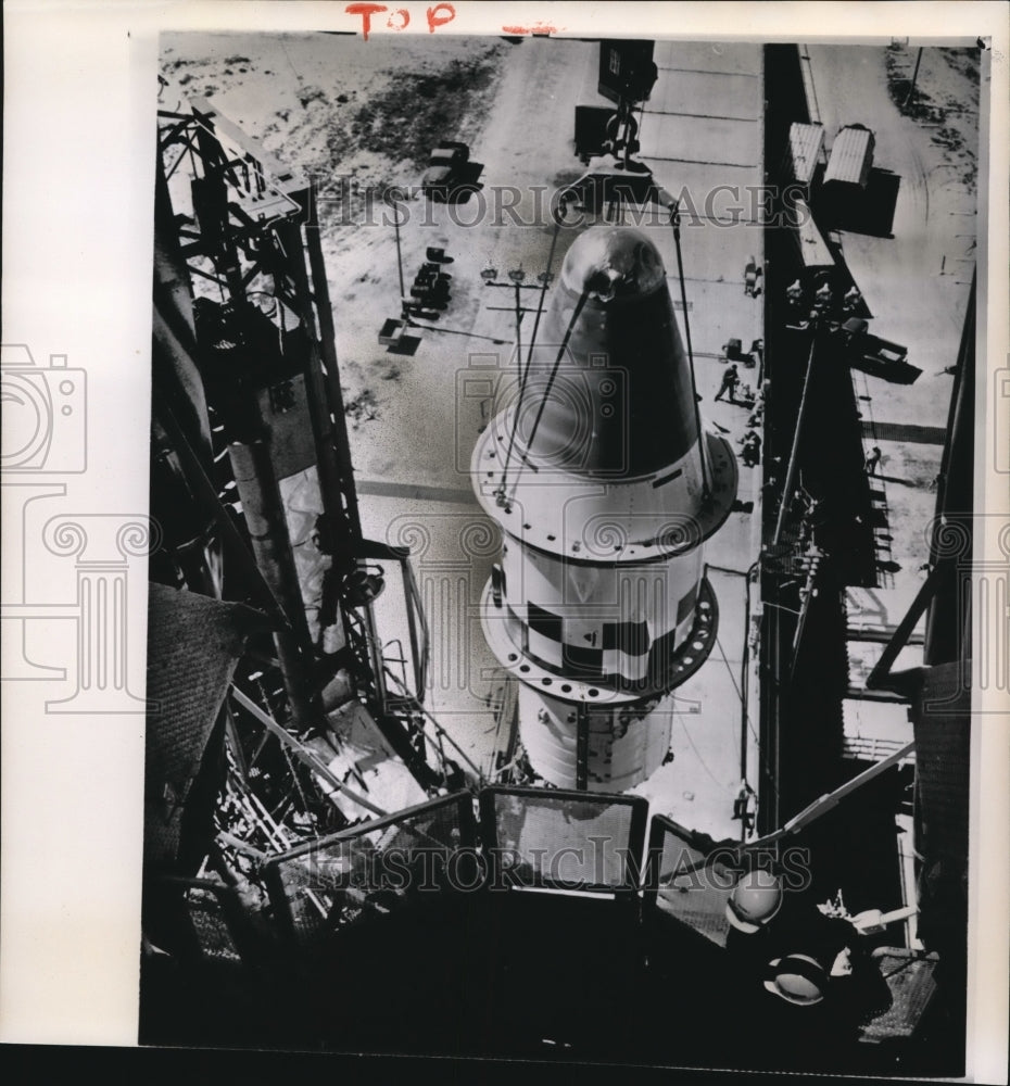 1960 Press Photo The Agena satellite launched in Project Midas at Cape Canaveral - Historic Images