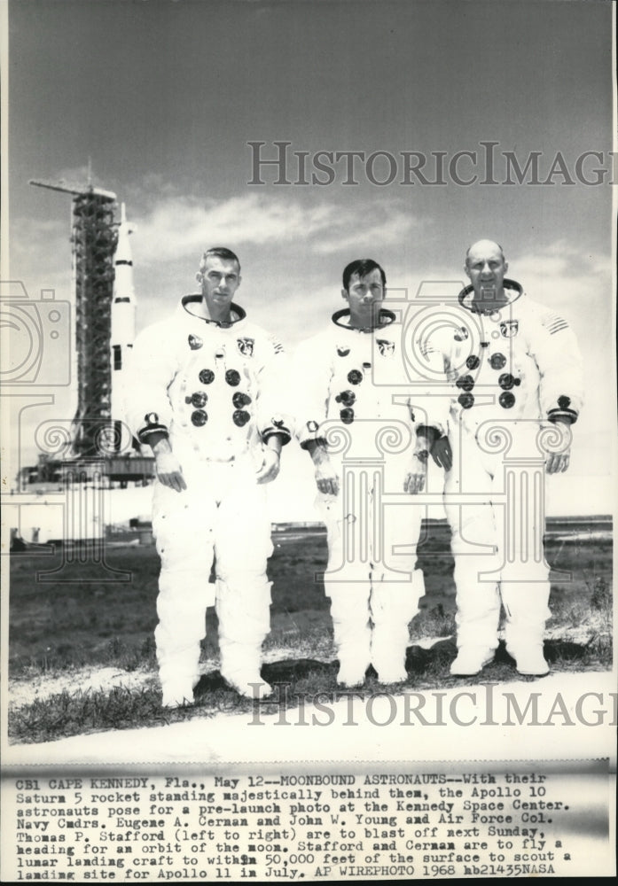 1969 Press Photo The Apollo 10 astronauts, Cerman, Young and Stafford - Historic Images