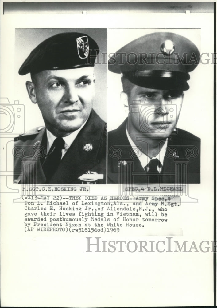 1969 Press Photo M.Sgt Hoskins and Spec 4 D.L. Michael - Historic Images