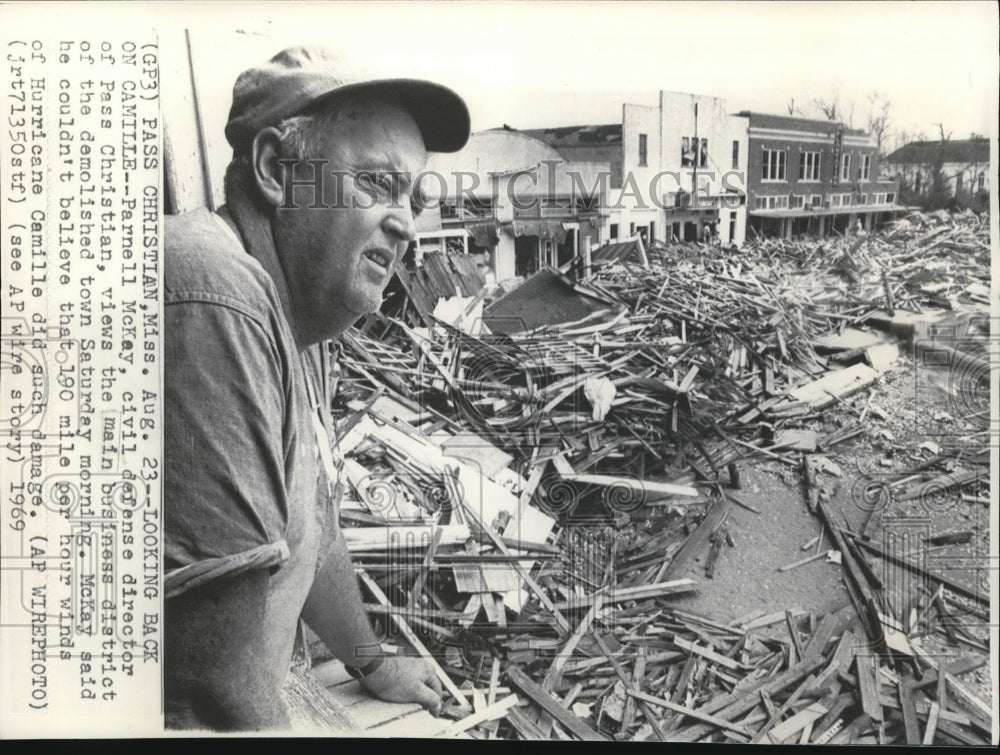 1969 Parnell McKay Views the Main Business District Demolished Town - Historic Images