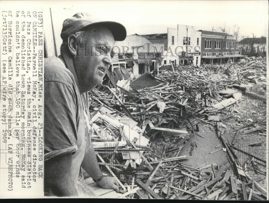 1969 Parnell McKay Views the Main Business District Demolished Town - Historic Images