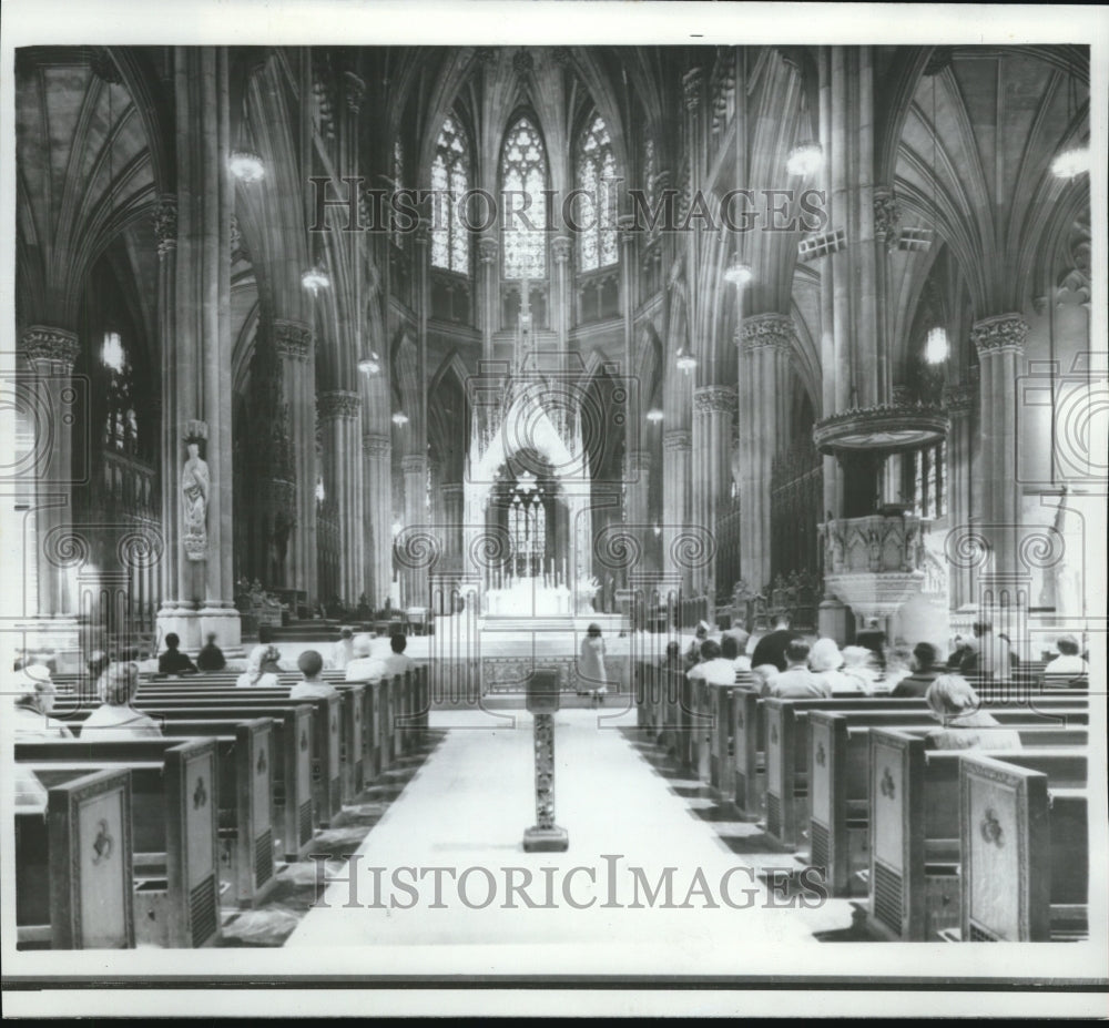 1965 Interior View of St. Patrick&#39;s Cathedral in New York - Historic Images