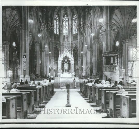 1965 Interior View of St. Patrick's Cathedral in New York - Historic Images