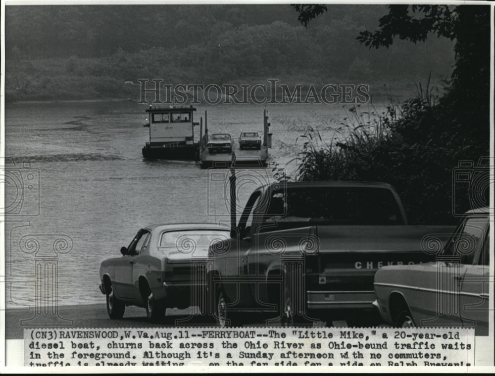 1973 Press Photo The Little Mike Ferryboat in the Ohio River - Historic Images