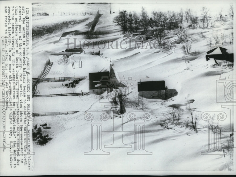 1966 Press Photo Devastating blizzard, worst recorded history in north central - Historic Images