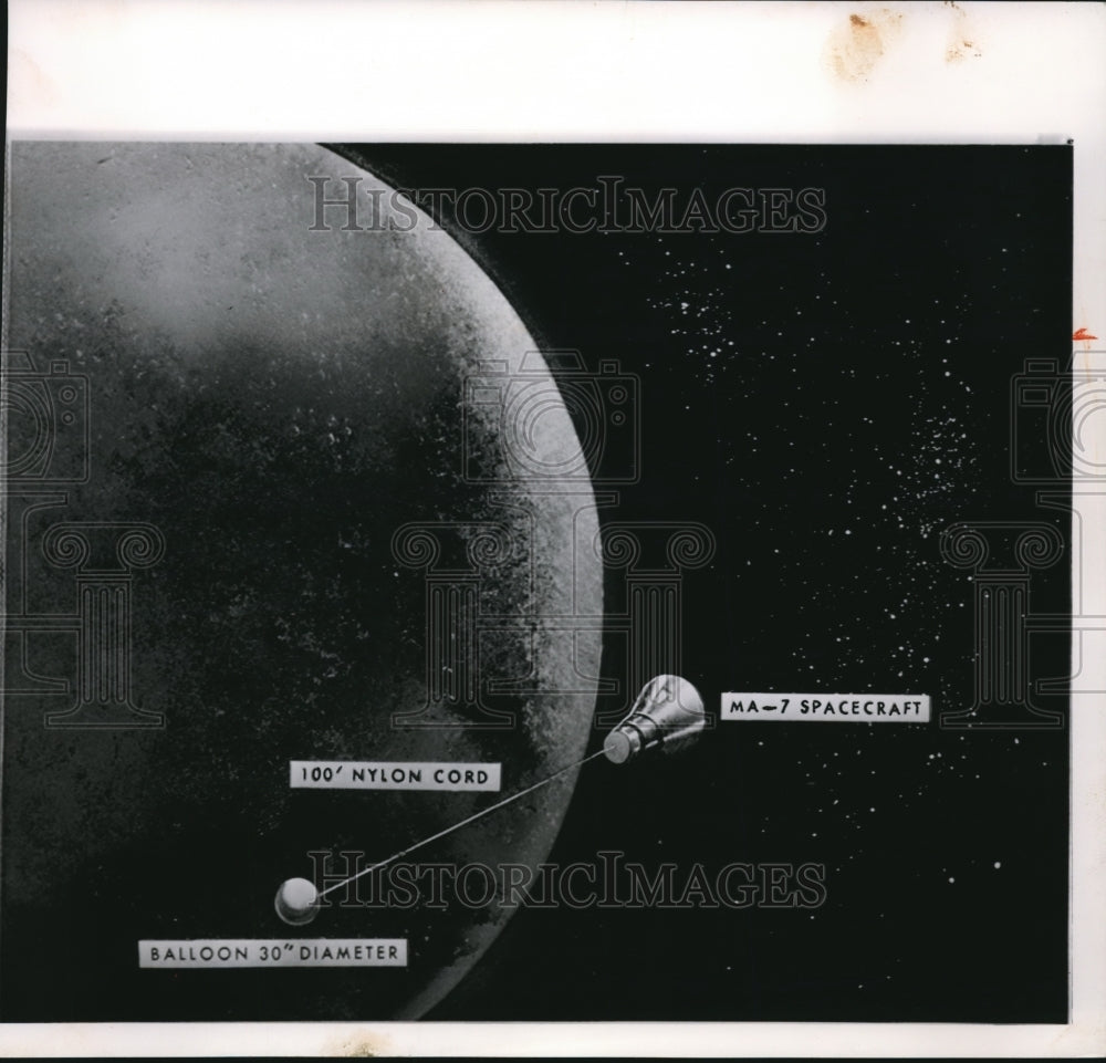 1962 A balloon is to be released from Astronaut Carpenter's craft - Historic Images