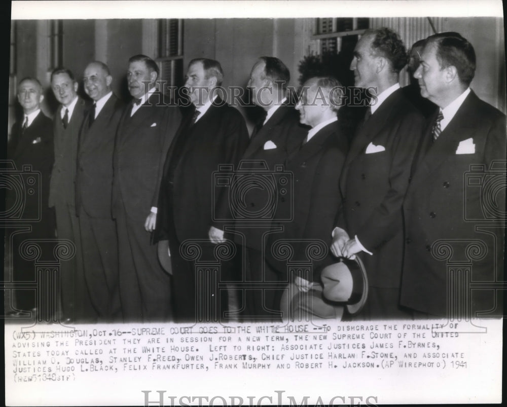 1941 Press Photo Supreme Court of the Unites States called at the White House. - Historic Images