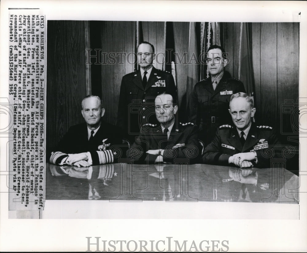 1965 Press Photo The Joint Chiefs of Staff  with a new representative - Historic Images