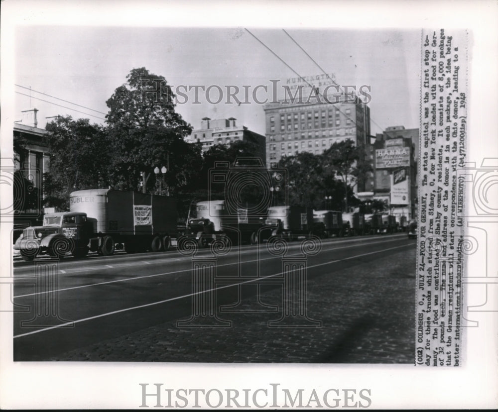 1948 Press Photo The trucks at the state capitol stop - Historic Images