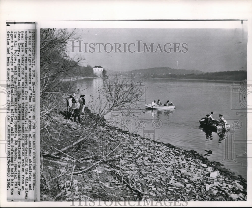 1960 Press Photo The Ohio river dragged for infrared scanning device - Historic Images