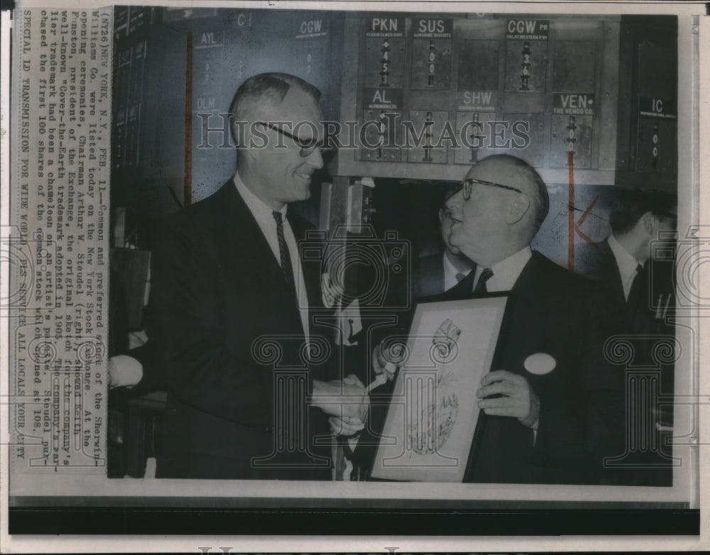 1964 Press Photo  Pres. Keith Funston and Chairman Arthur Steudal - Historic Images