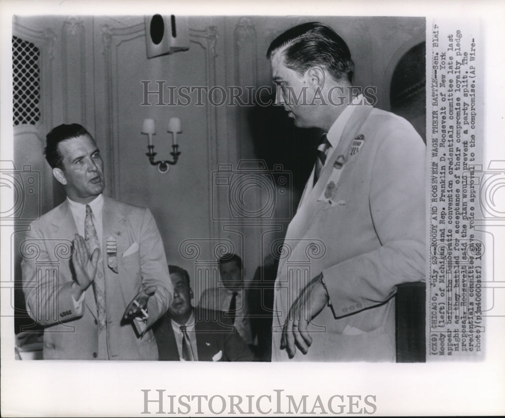 1952 Press Photo Sen.Blair and Rep.F .D.Roosevelt Battled for Loyalty Pledge - Historic Images