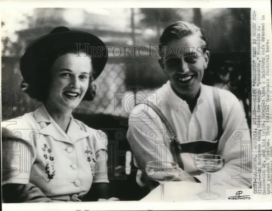 1937 Press Photo Happy peasants take in music festival on European tour, these - Historic Images