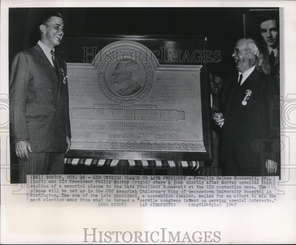 1947 Press Photo Franklin Delano Roosevelt Jr. and CIO President Philip Murray - Historic Images