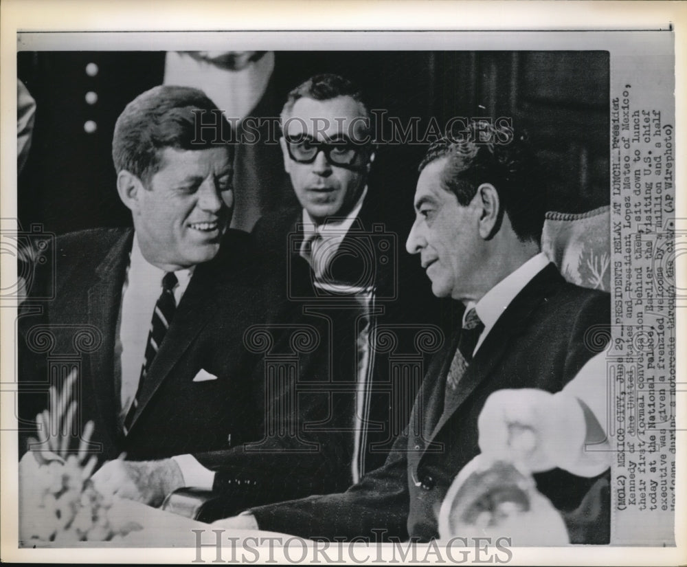 1962 Press Photo President Kennedy of the United States and President Lopez - Historic Images
