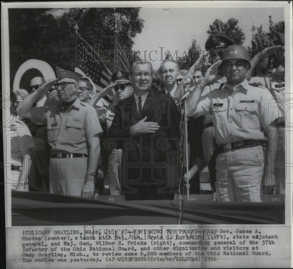 1966 Gov. Rhodes to review 6,000 members of Ohio National Guard - Historic Images