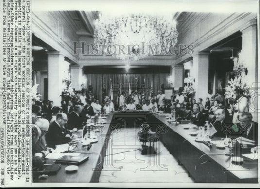 1966 Press Photo The View of the First Working Session of the Summit in Manila - Historic Images