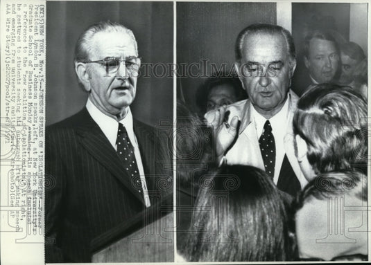 1971 Press Photo L.B.Johnson Speaks at N.Y.University's Graduate School of Bus. - Historic Images