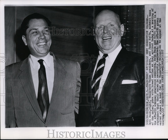 1957 Beck&Hoffa deny corruption charges in meeting ofAFL-CIOcommitte - Historic Images