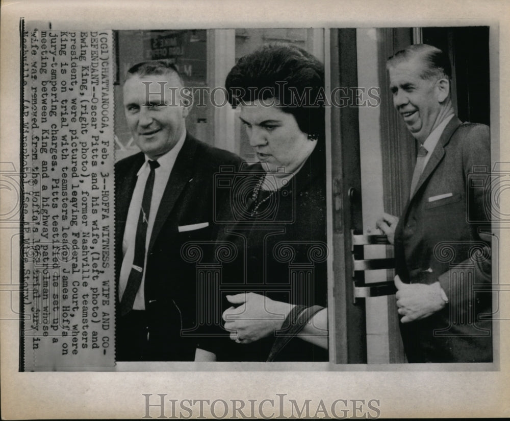 Press Photo Oscar Pitts and his wife and Ewing King, former Nashville teamsters - Historic Images