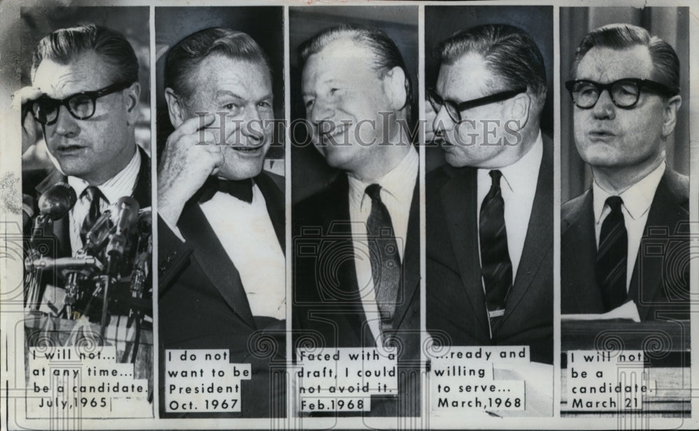 1968 Press Photo Gov. Nelson Rockefeller of New York said it again today &quot;I am - Historic Images