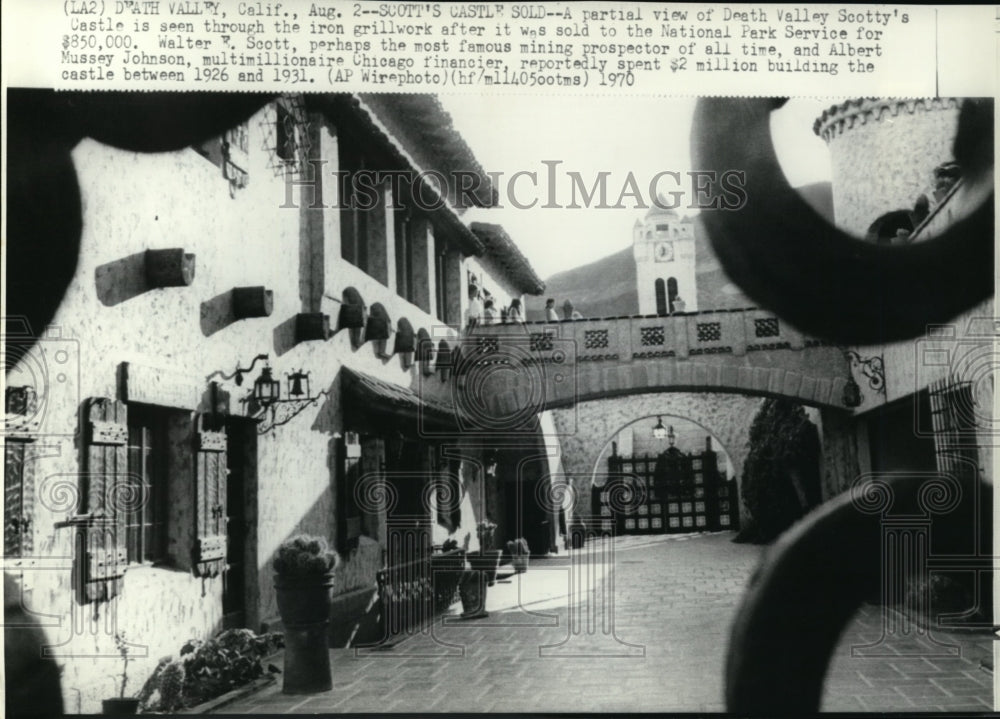 1970 Wire Photo A View of Death Valley Scotty's Castle  - Historic Images